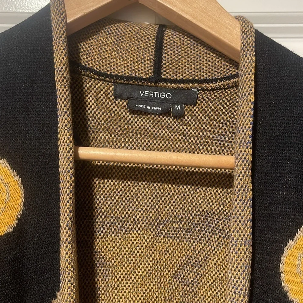 NWT VERTIGO Paris Long Cardigan Sweater Open Front Duster Medium